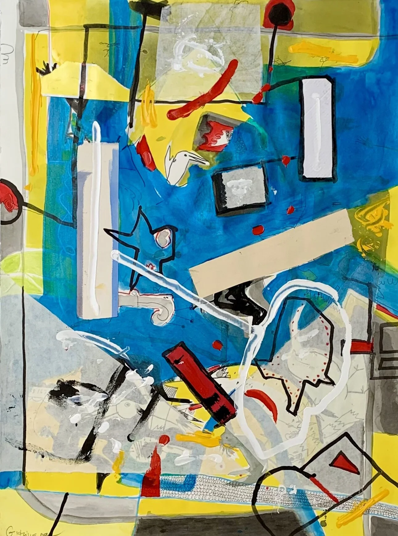 Airborne 
Watercolor, acrylic 
30 x 22” (76.2 x 55.9 cm)