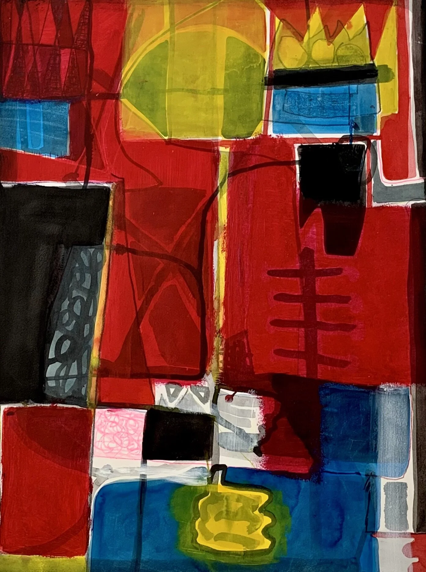 Brand New Day 
Watercolor, acrylic, mixed media 
36 x 24” (91.4 x 61 cm)