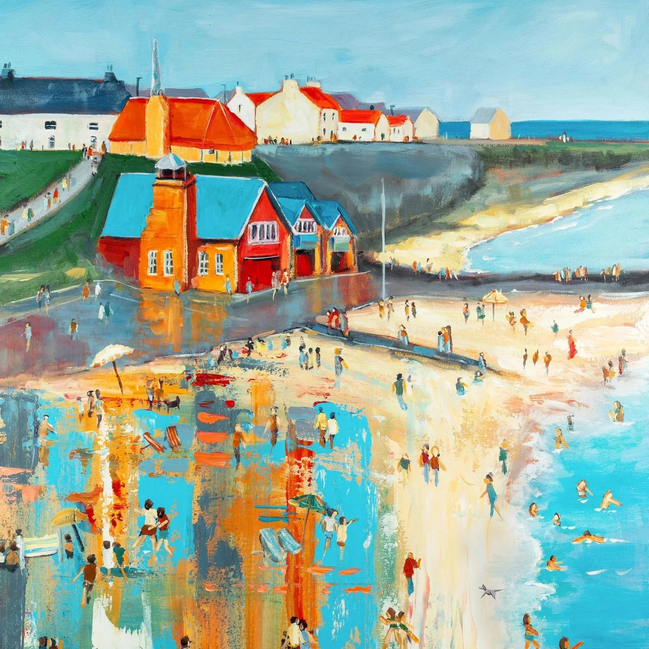 ***SOLD*** Fun At The Beach 32 X 24" FRAMED - NOW SOLD