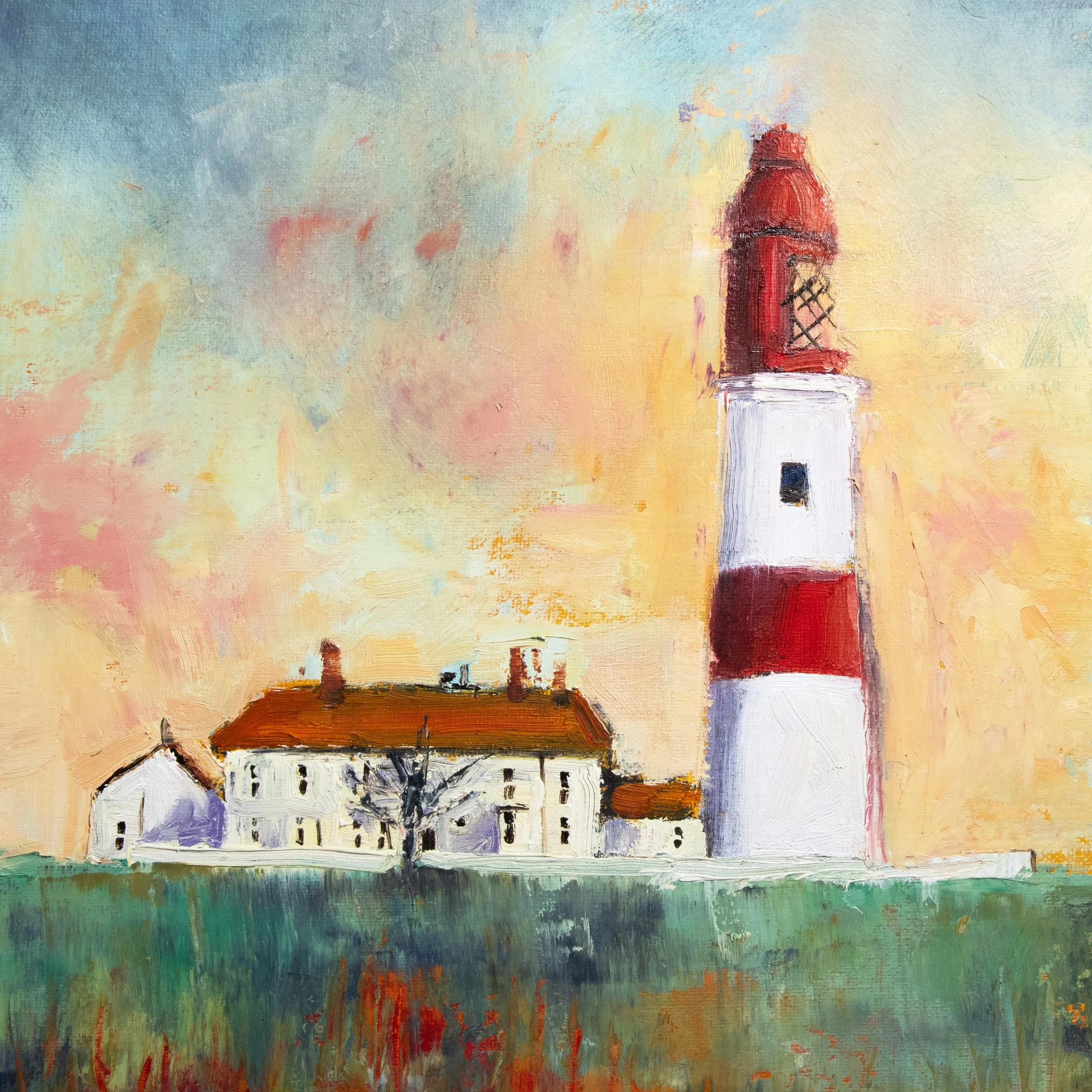 SOUTER LIGHTHOUSE SUNNY DAYS SQUARE PRINT