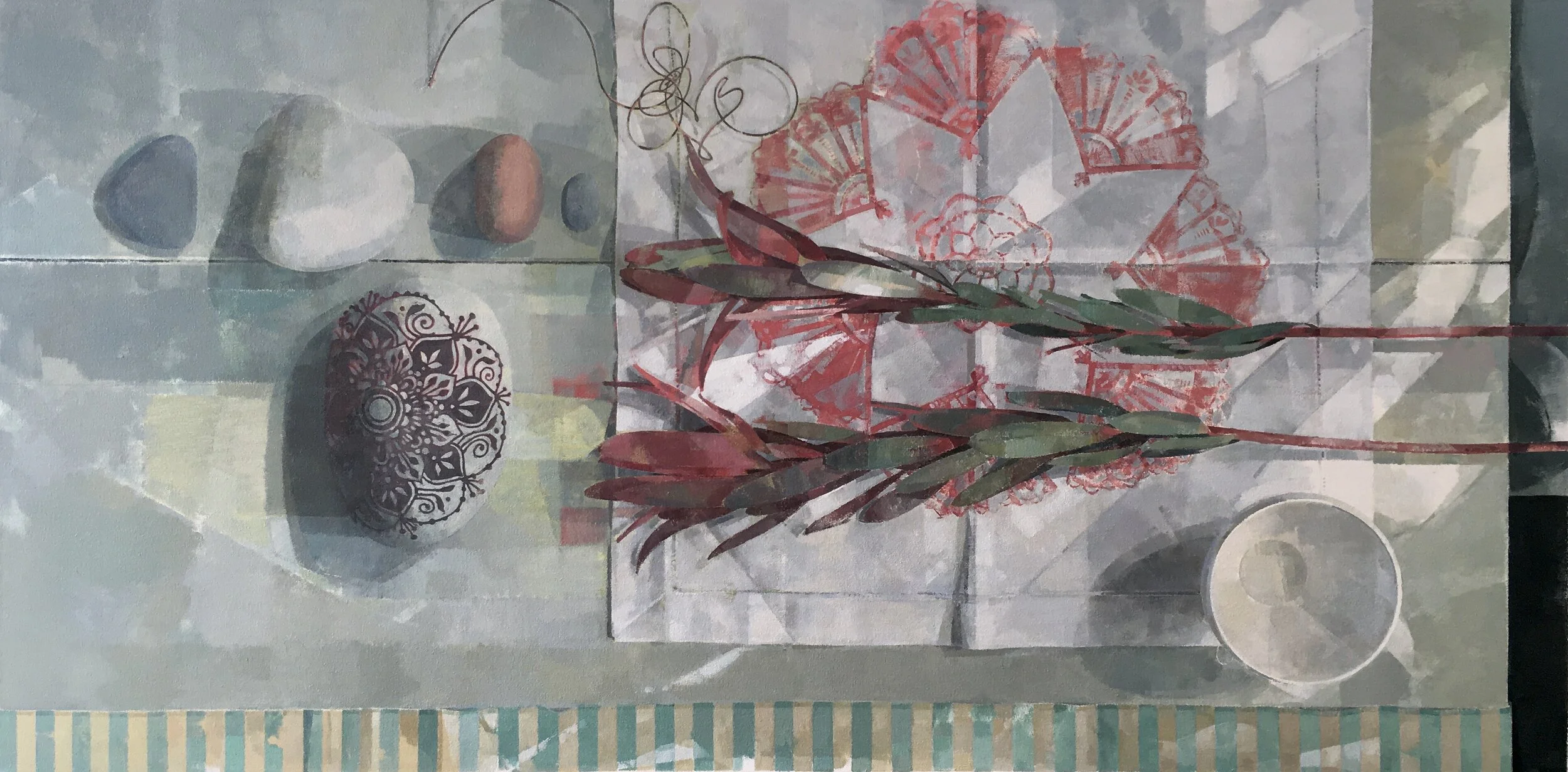 mehndi stone and pebbles  140cm x 70cm  2018