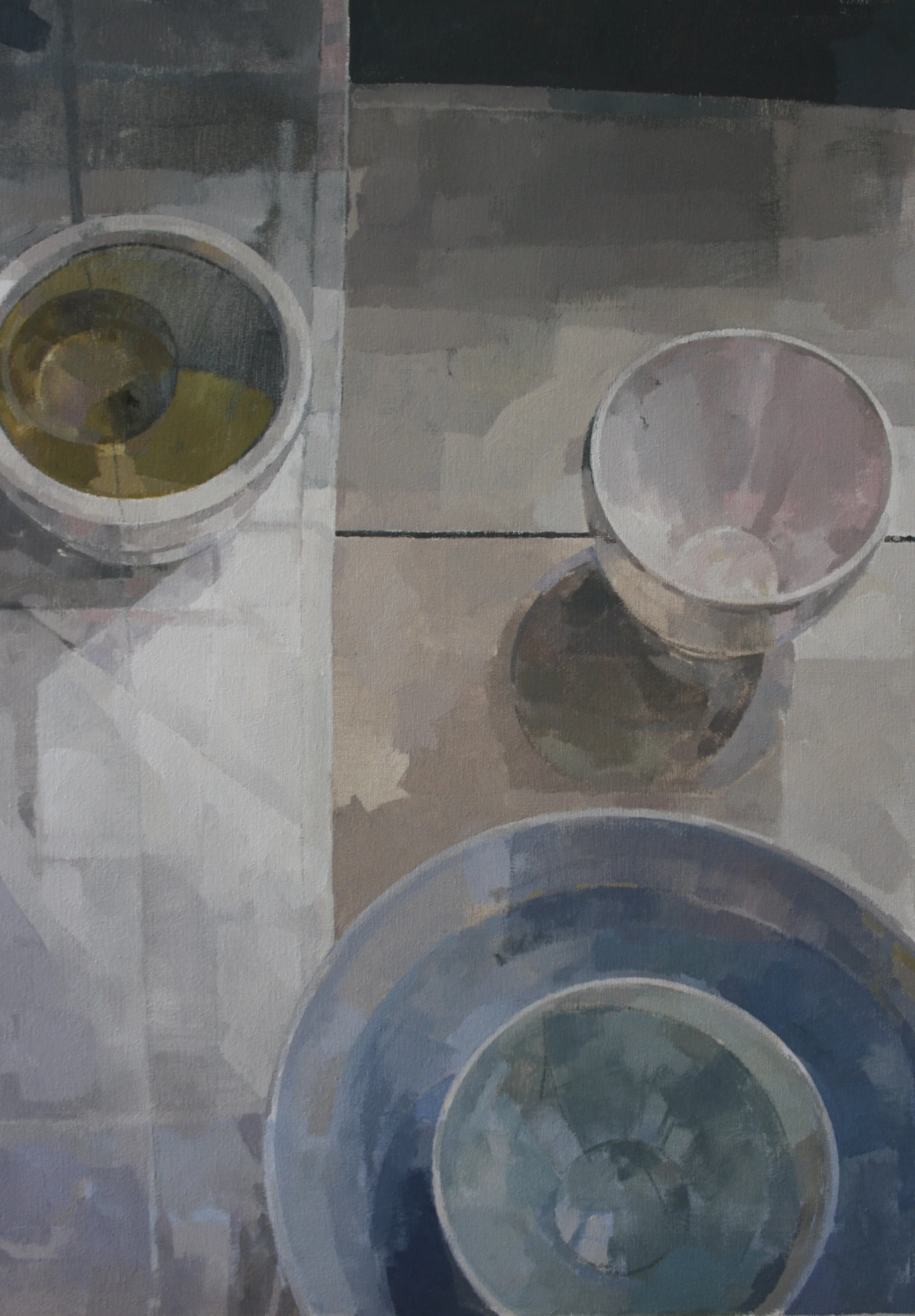 three bowls and a candle  55cm x 40cm  2014