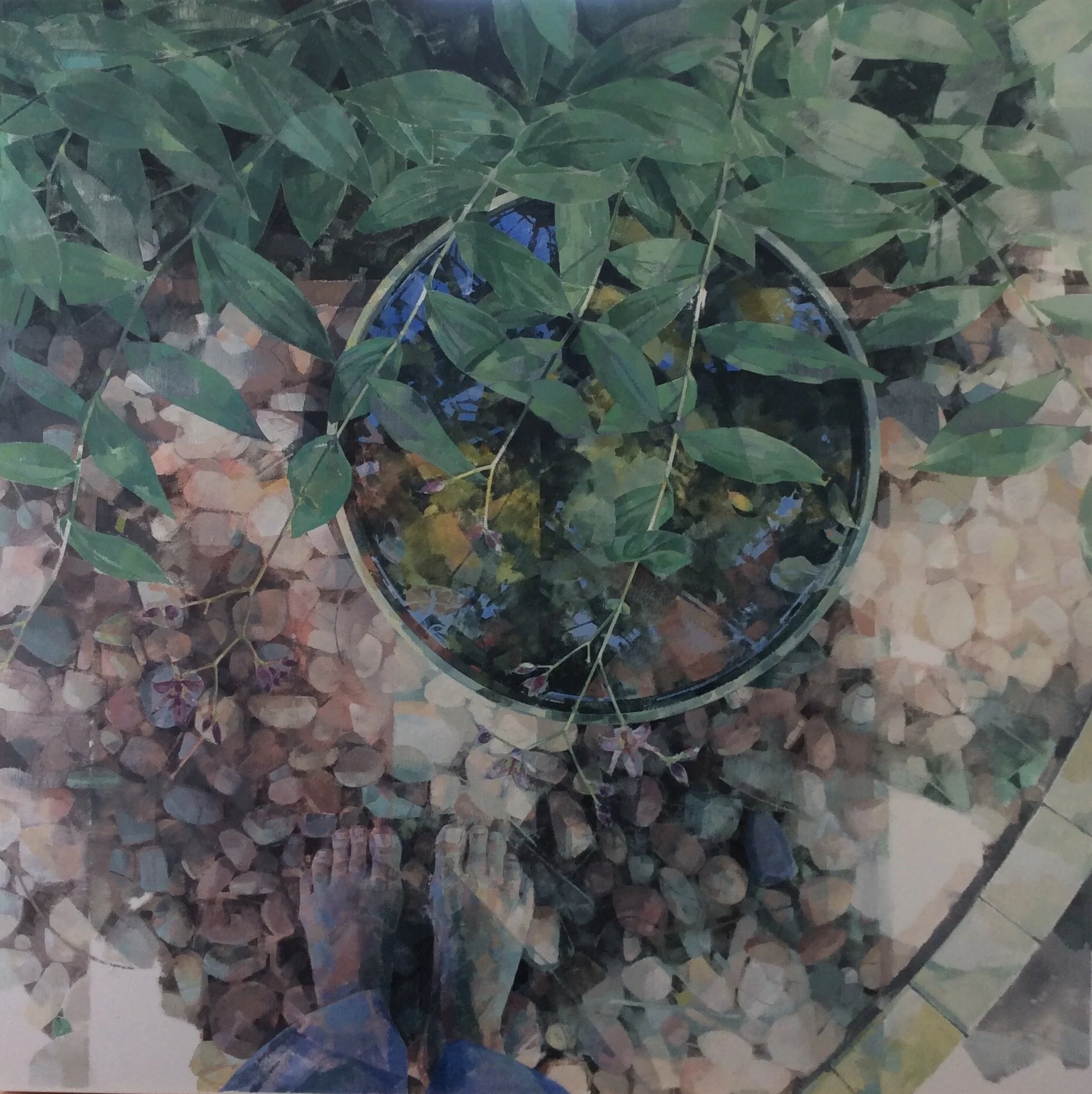 all the world in a circle of water  120cm x 120cm  2016