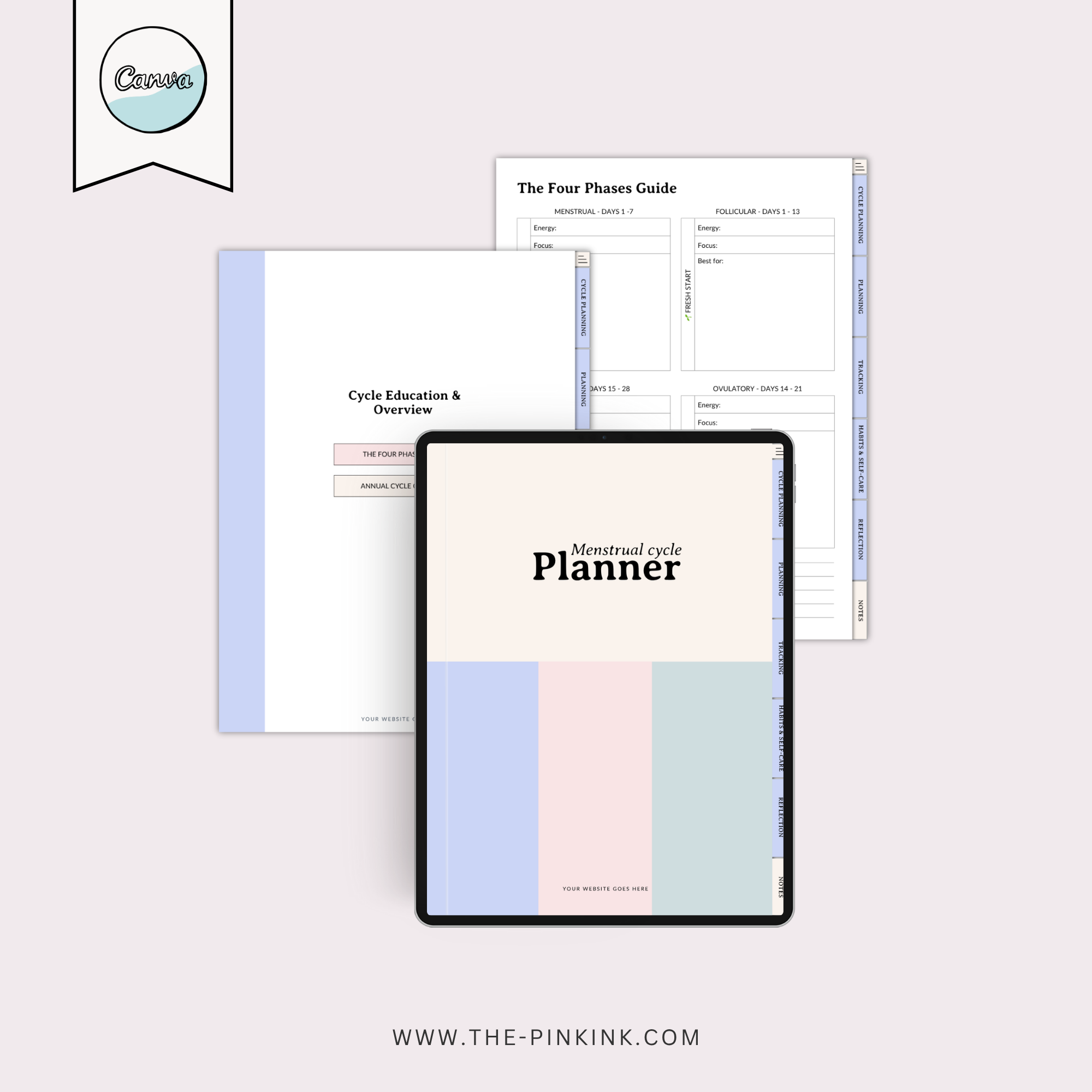 PLR Menstrual Cycle Planner Vertical | Canva