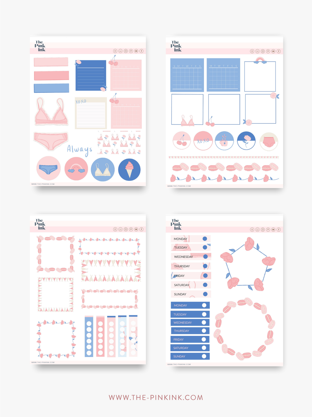 Blue Sticky note Pack — The Pink Ink Shop