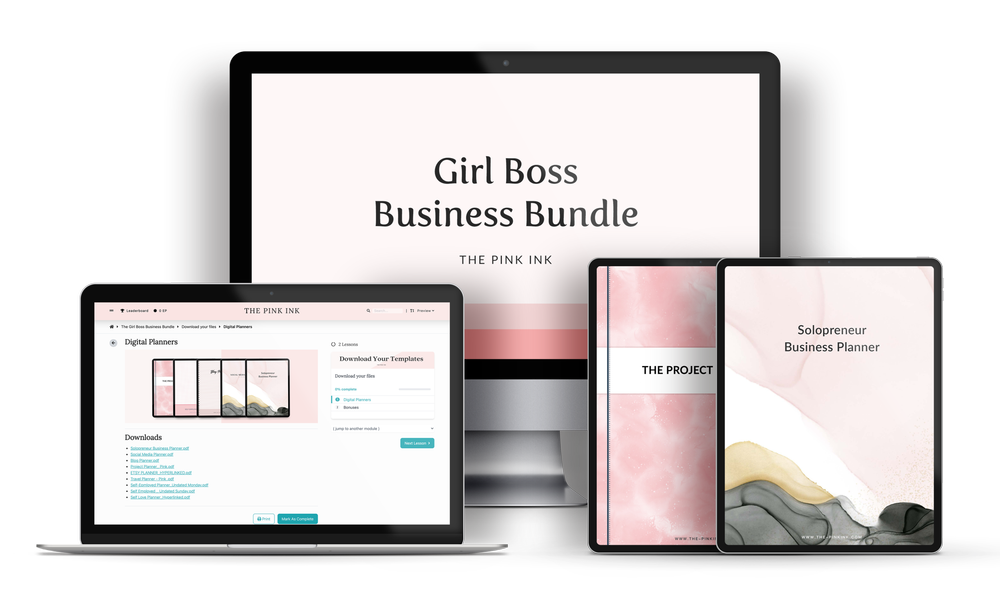 Female Entrepreneur Digital Planner Bundle — The Pink Ink Shop