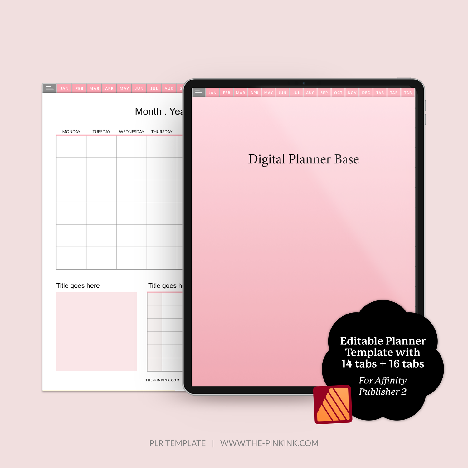 plr planners for Affinity Publisher — The Pink Ink Shop