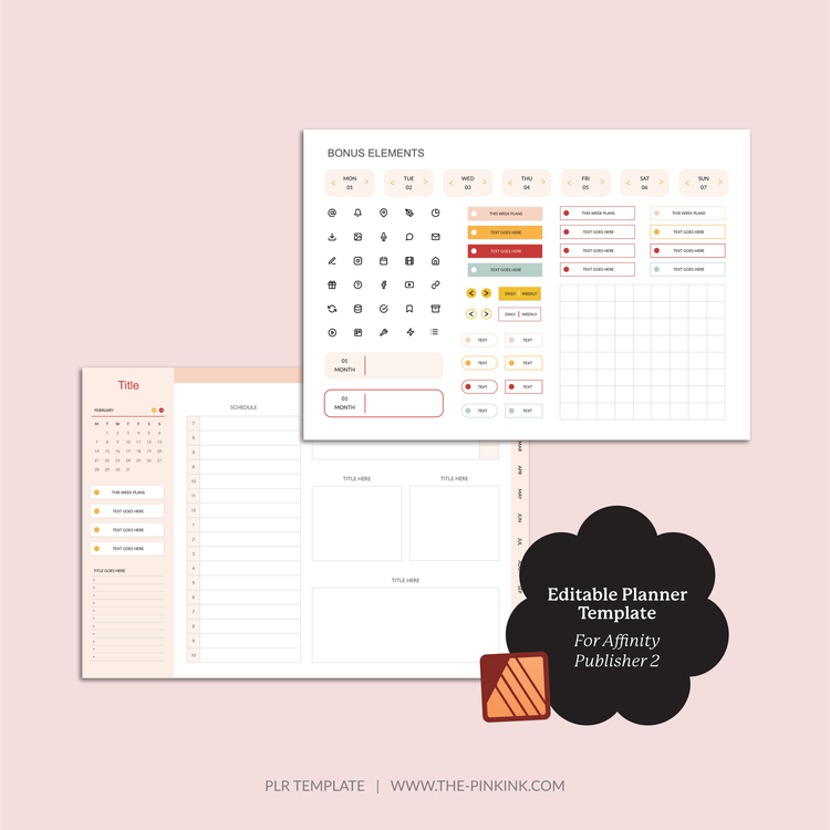 PLR Template Bold Digital PLR Planner — The Pink Ink Shop