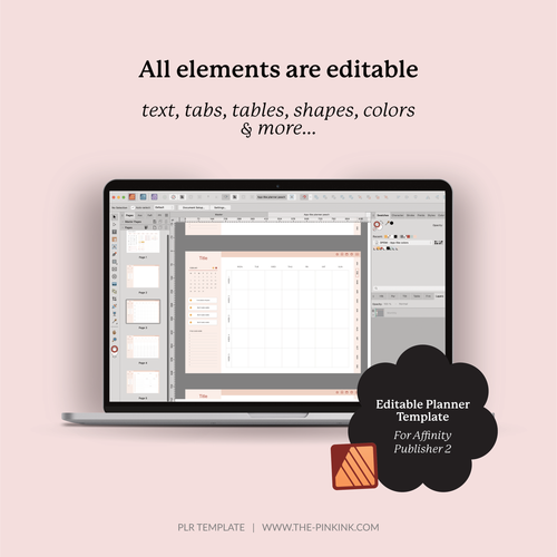 PLR Template Bold Digital PLR Planner — The Pink Ink Shop