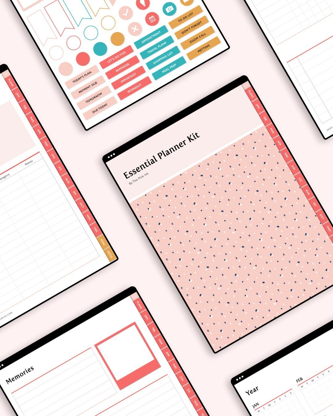 Planning to kickstart your planning and organization goals while unlocking passive income potential? 🌷⁠
⁠
Whether you're just starting your planning journey or looking to expand your digital product offerings, our Digital Essential Planner Kits prov