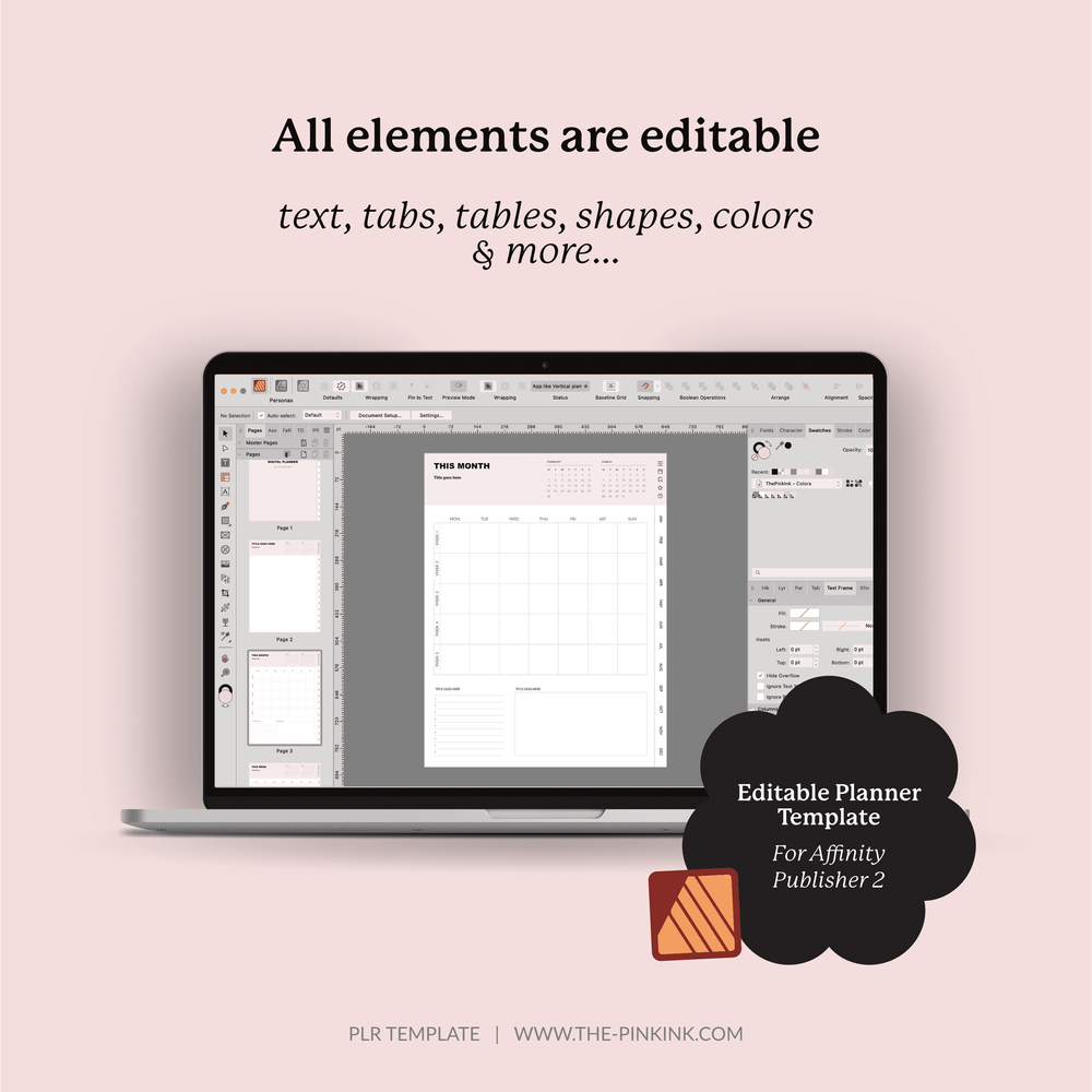 PLR Template Bold Digital PLR Planner — The Pink Ink Shop