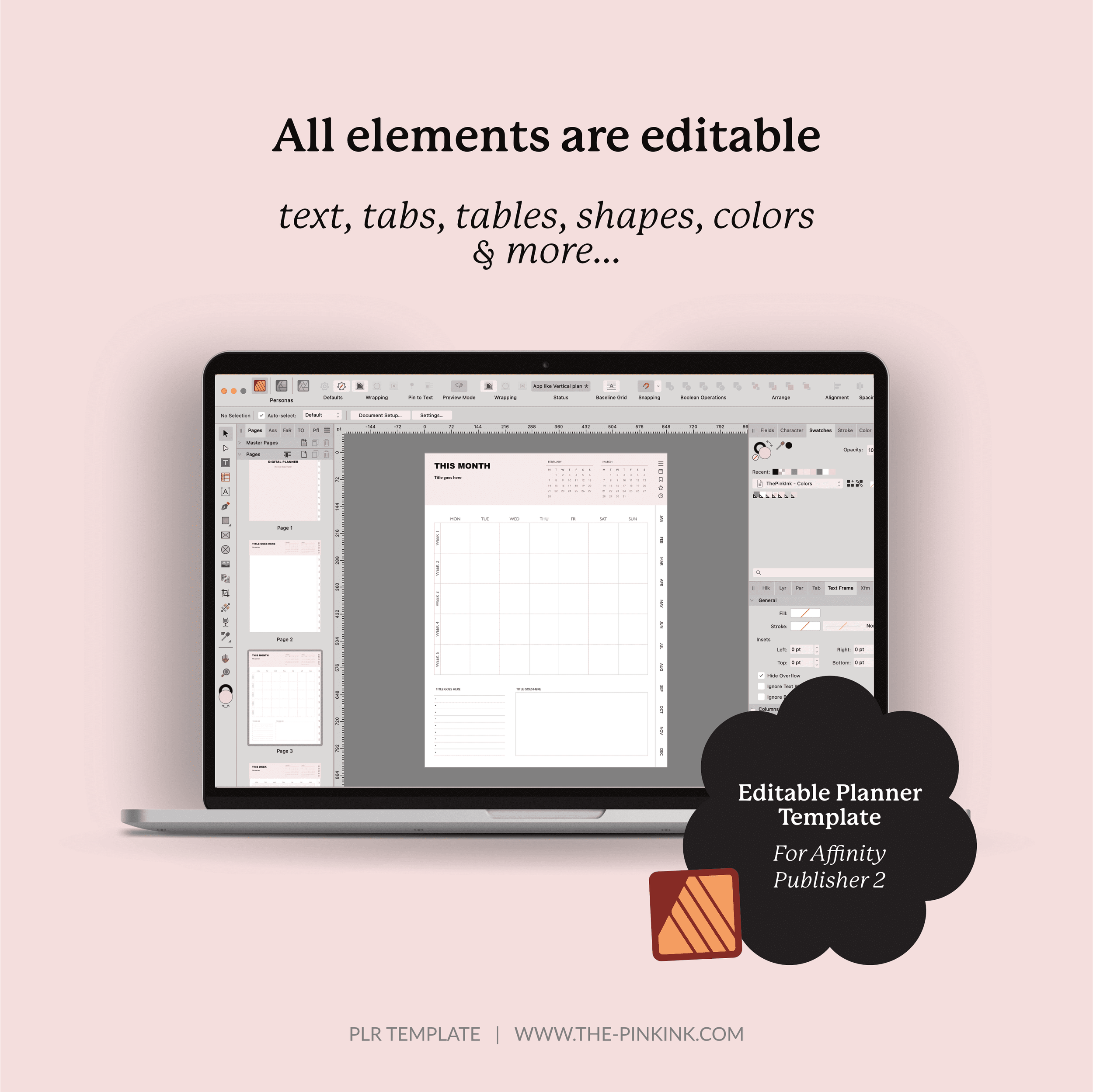 PLR Template Bold Digital PLR Planner — The Pink Ink Shop