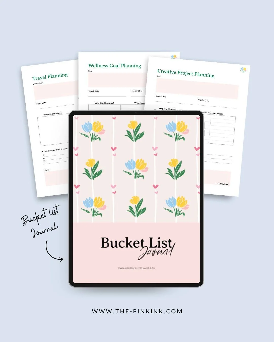 You need a product to sell on Etsy this week.

You don't have 6 hours to design it.

The Bucket List Journal PLR is ready in 20 minutes.
✓ 18-page journal
✓ Editable in Canva and Affinity Publisher
✓ Sell as your own

Sound familiar?
👉 You've been &