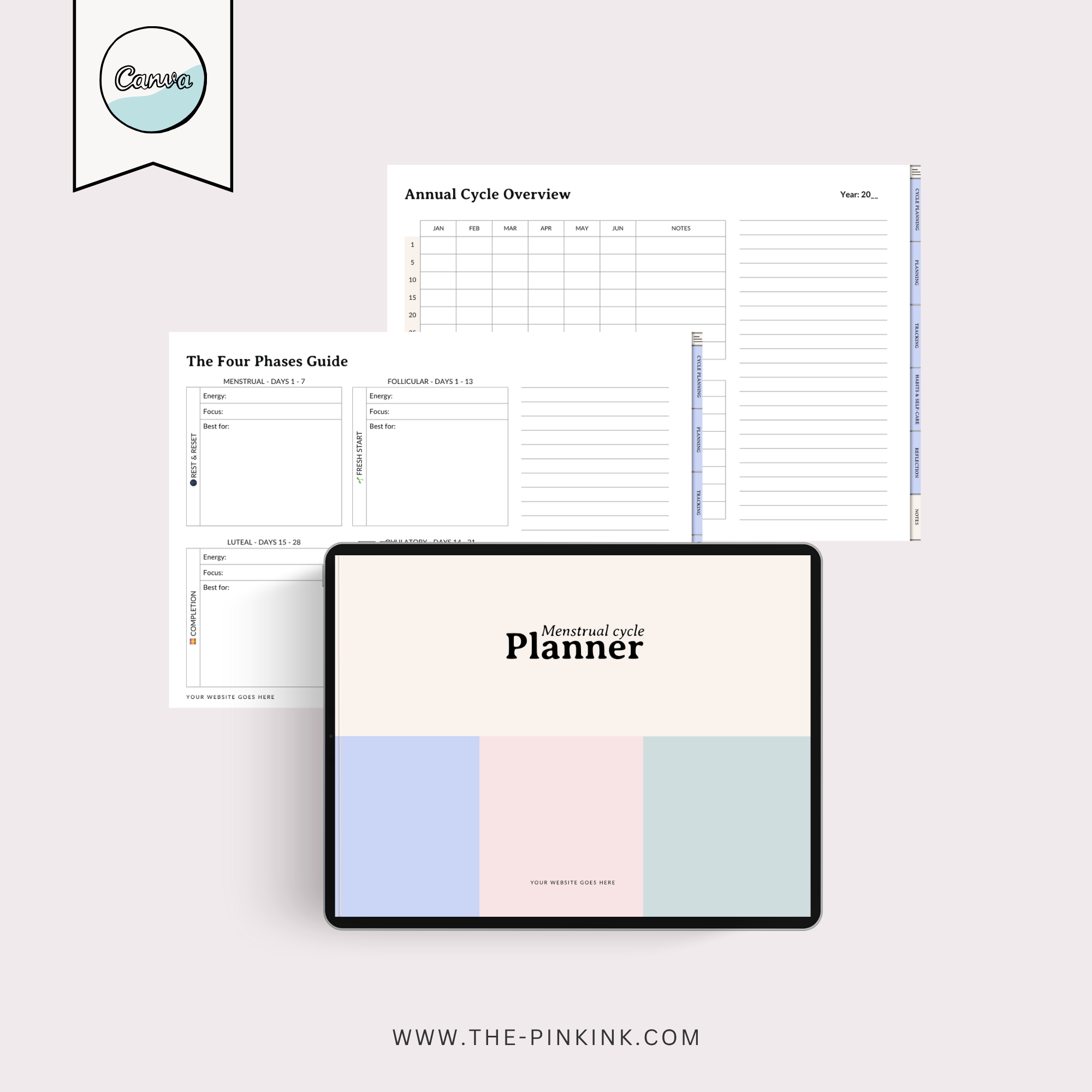 PLR Menstrual Cycle Planner Horizontal | Canva
