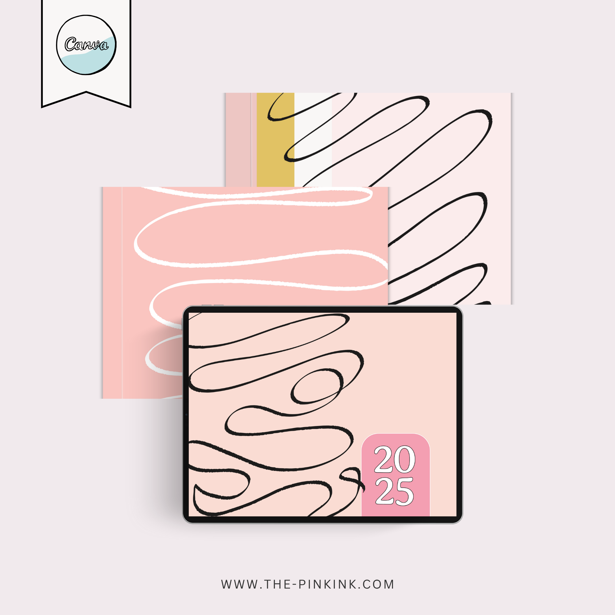PLR Curvy Lines Covers Horizontal | Canva