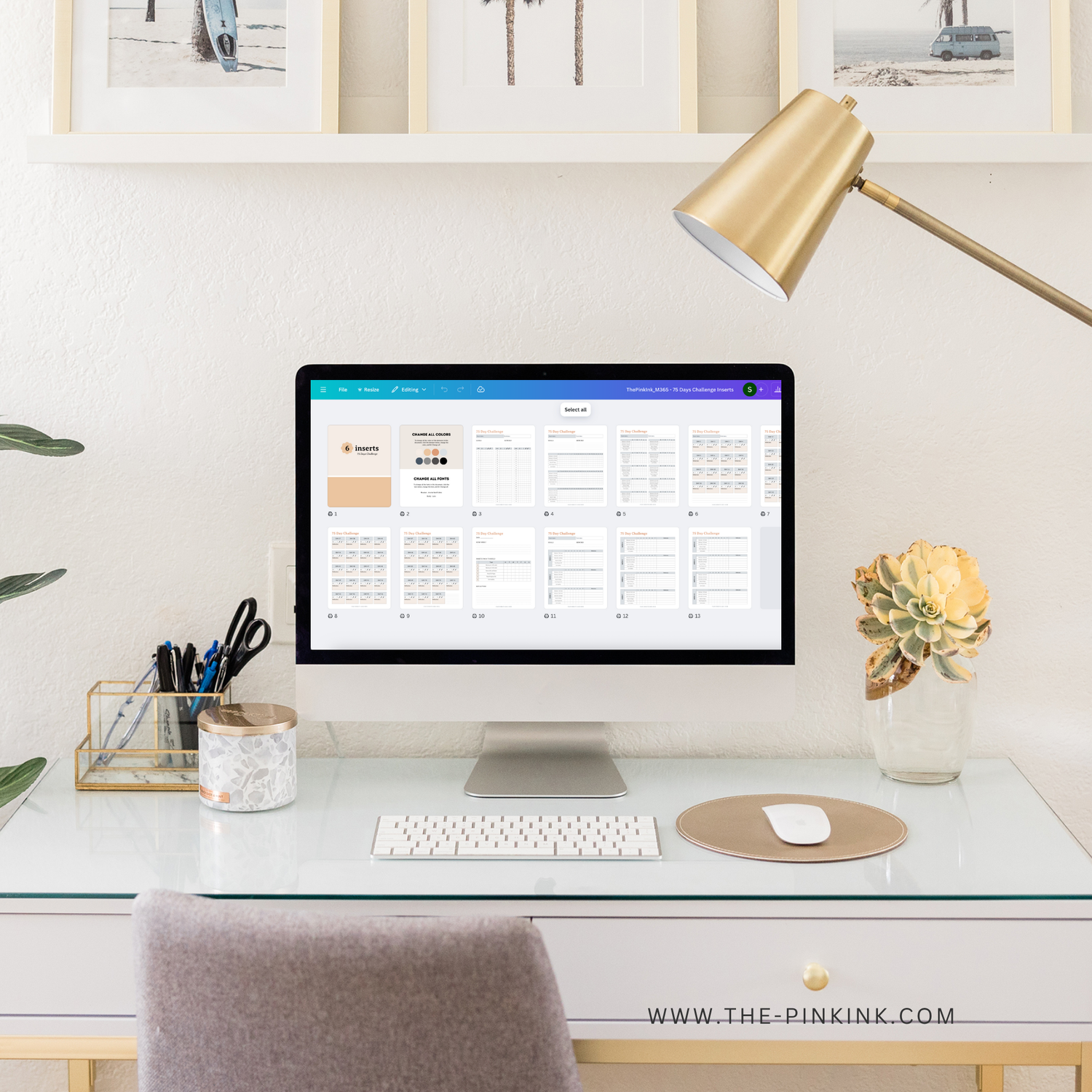 75day Challenge PLR Printables Template for Canva — The Pink Ink Shop