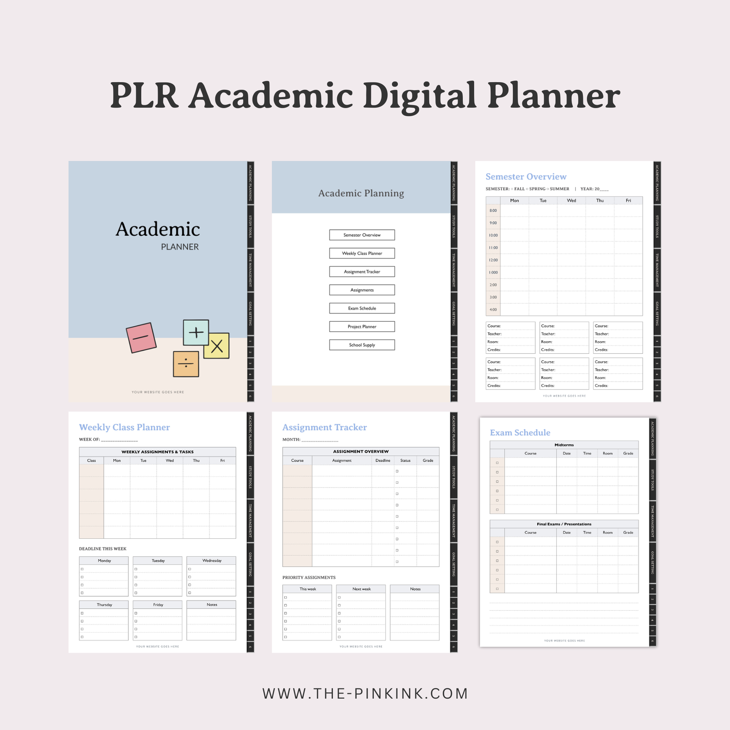 PLR Academic Planner for Canva — The Pink Ink Shop