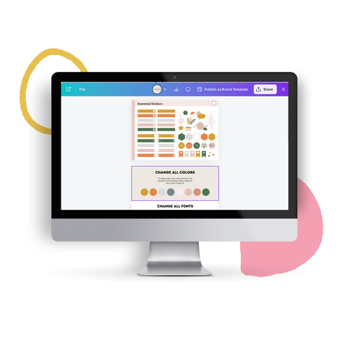 Greenery Stickers PLR Template for Canva — The Pink Ink Shop