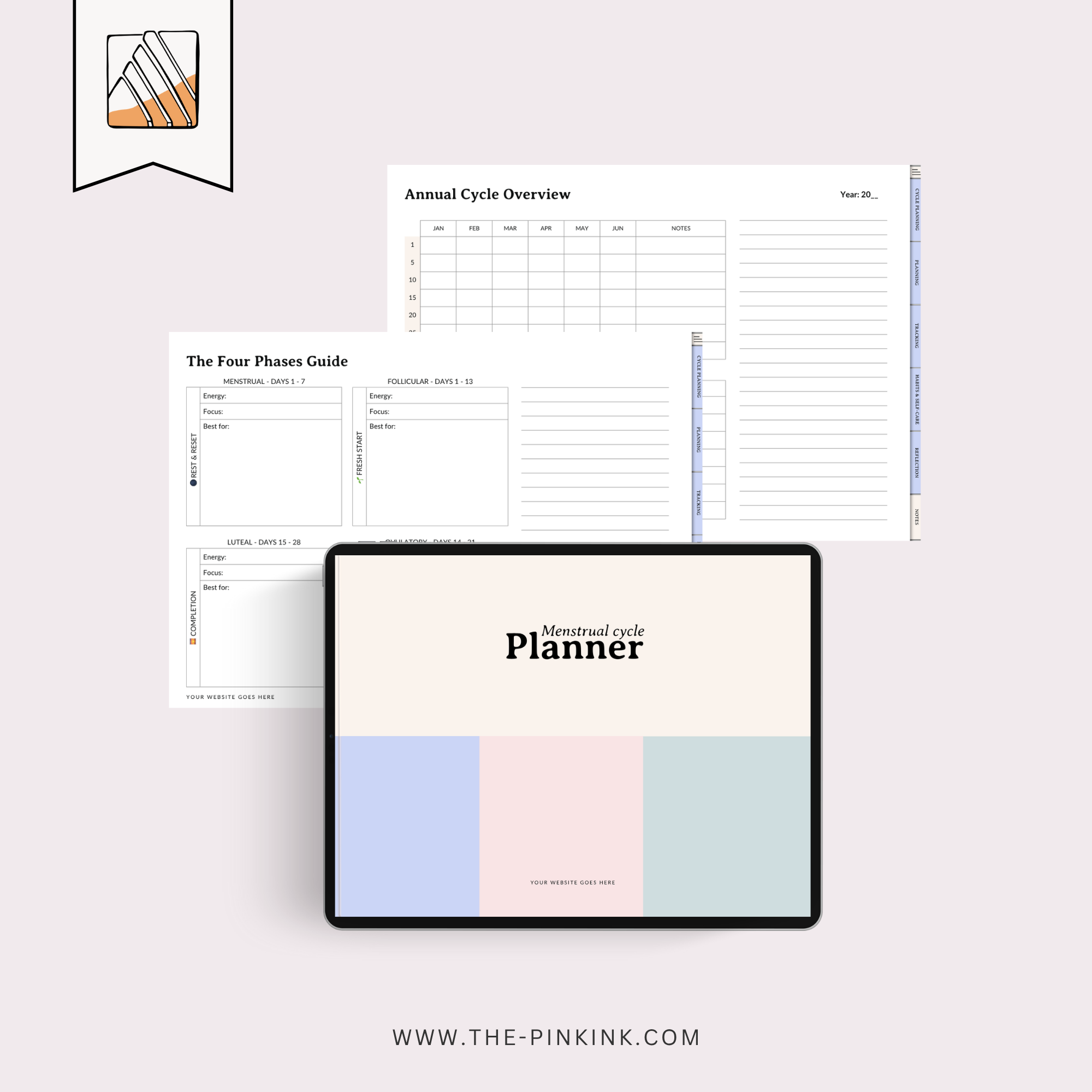PLR Menstrual Cycle Planner Horizontal | Affinity Publisher