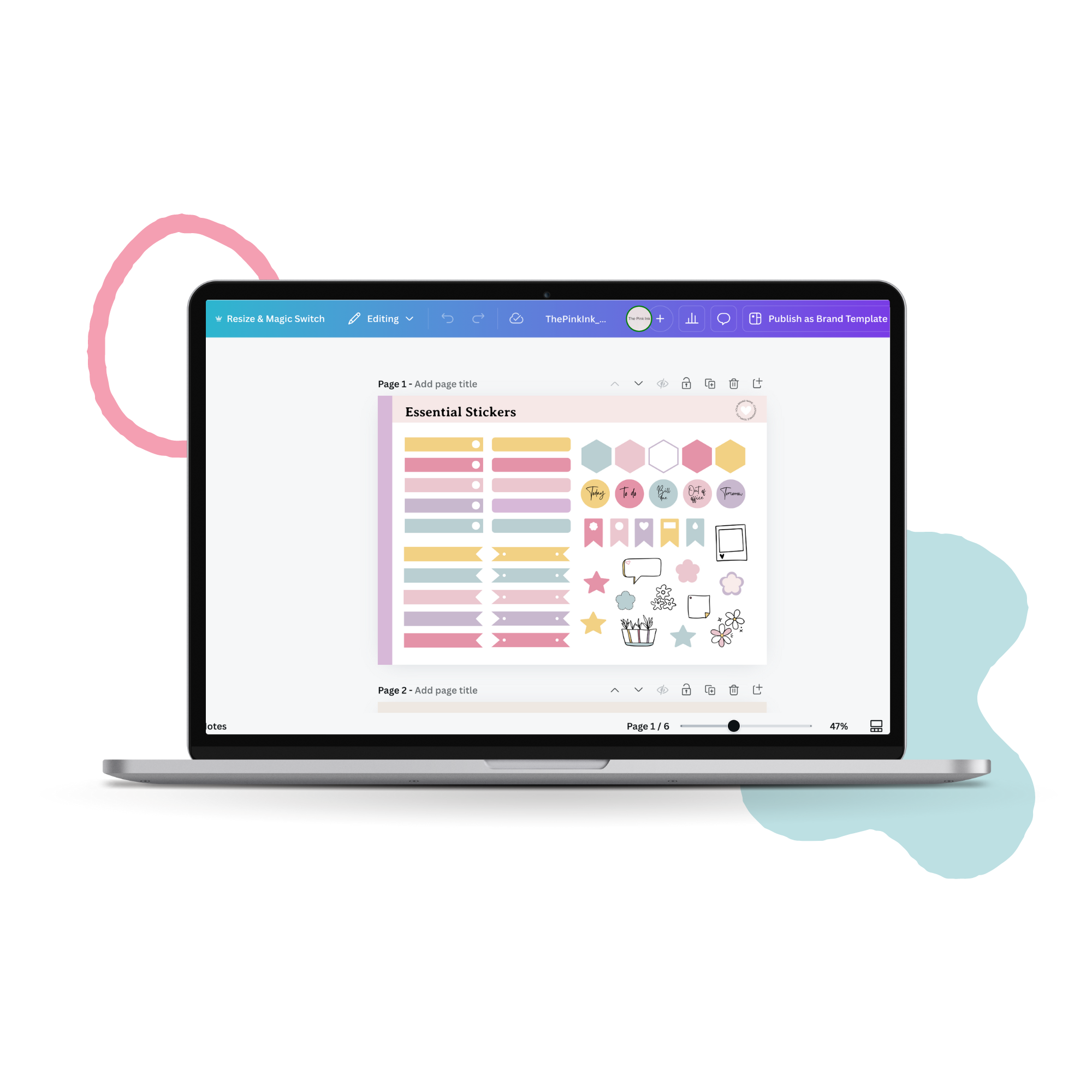 Essential Stickers PLR Template for Canva — The Pink Ink Shop