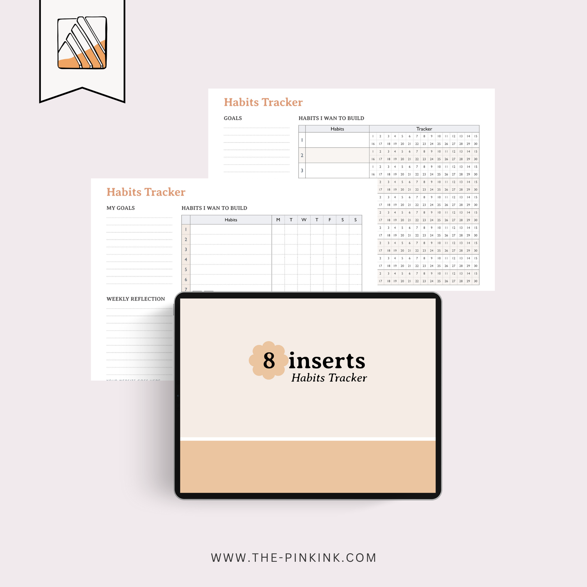 Habits Tracker PLR Printables Horizontal Template | Canva
