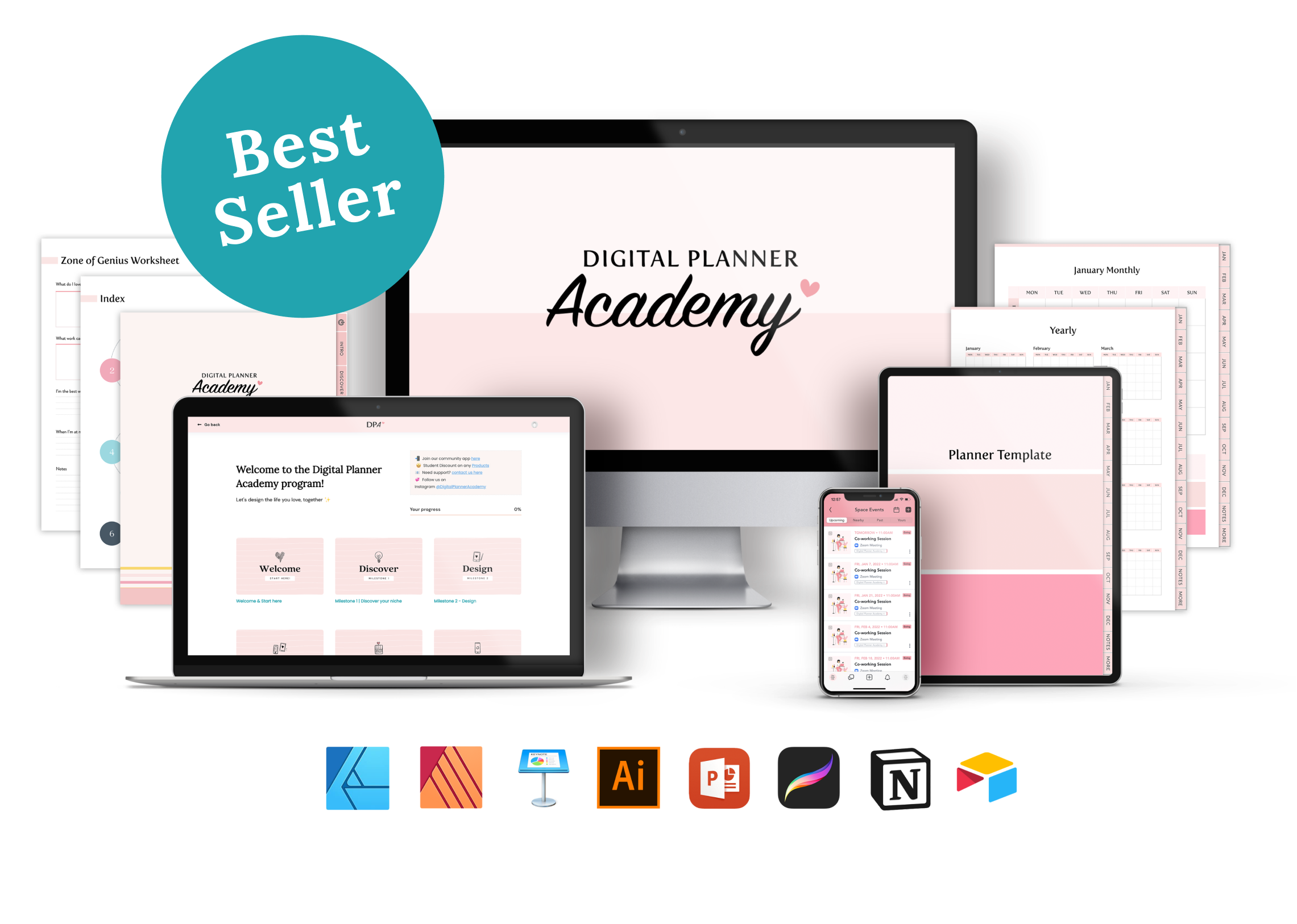 Shop Digital Planners, Journals, Stickers & More The Pink Ink Shop