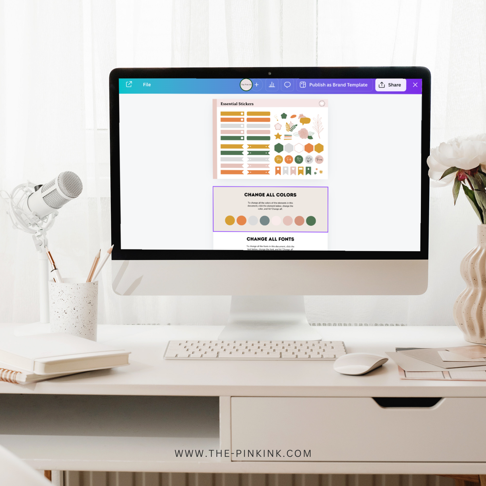 Greenery Stickers PLR Template for Canva — The Pink Ink Shop
