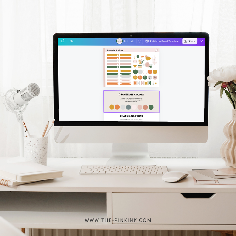 Greenery Stickers PLR Template for Canva — The Pink Ink Shop