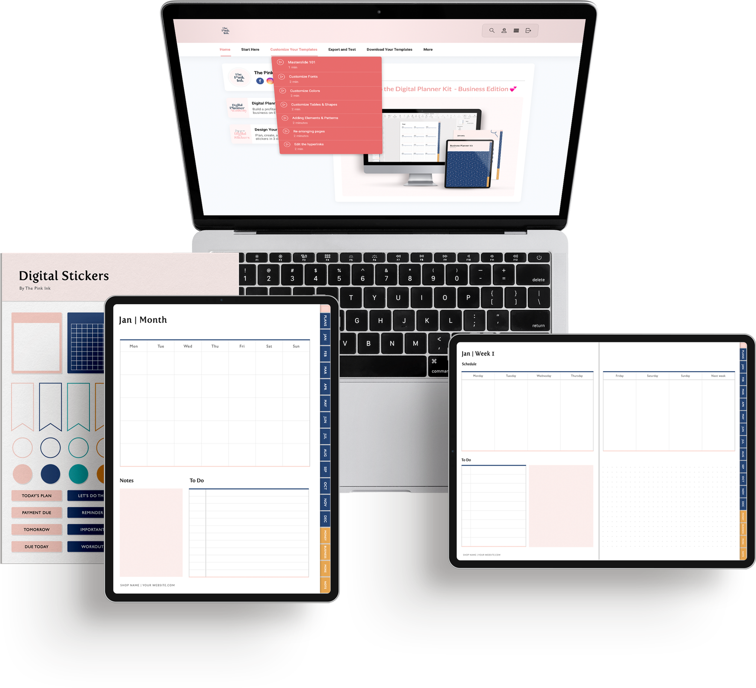 Digital Planner Kit for Online Businesses — The Pink Ink Shop