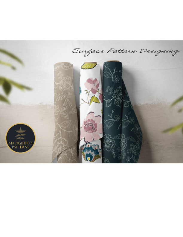 The pattern can be printed on fabric, wallpaper, stationery, ceramic, or any other surface the list goes on and on!