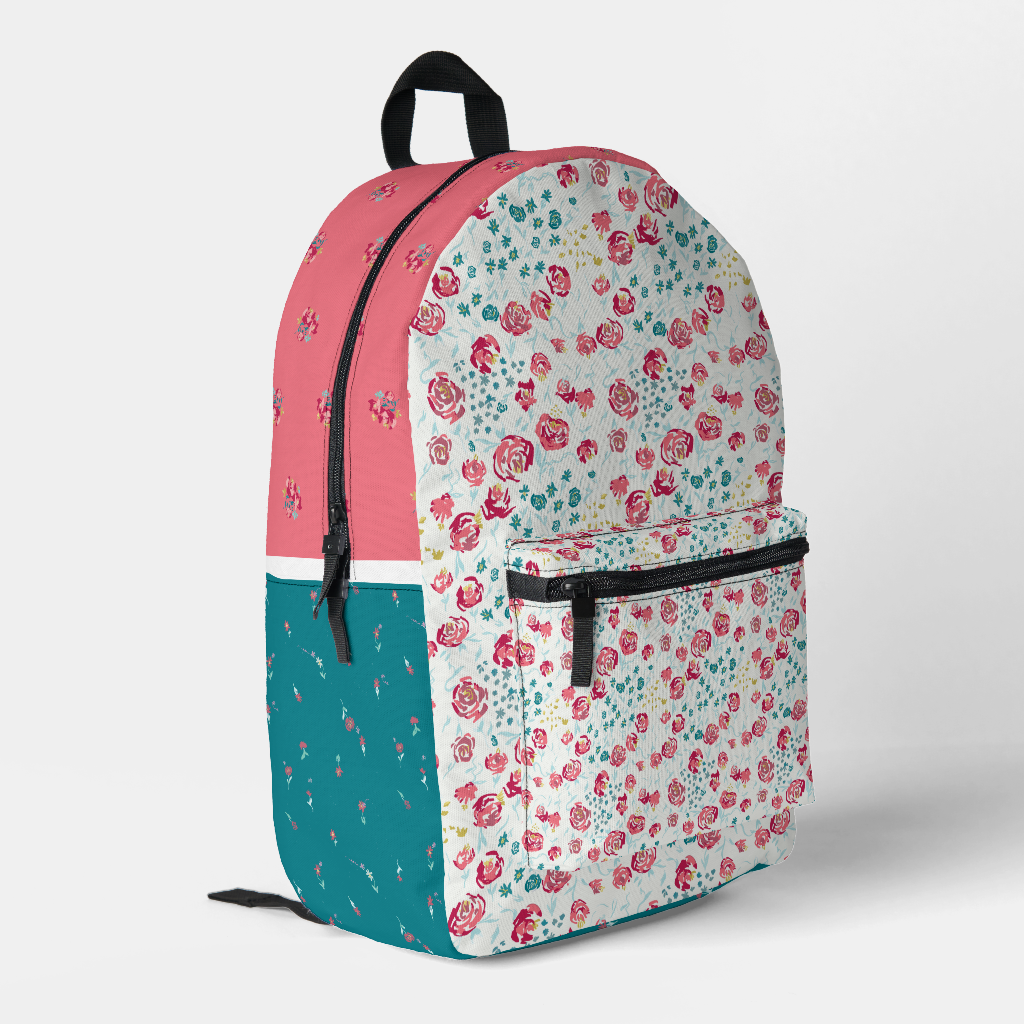 Zazzle Floral Heaven Print Cut Sew Backpack (Back Corner Left).png
