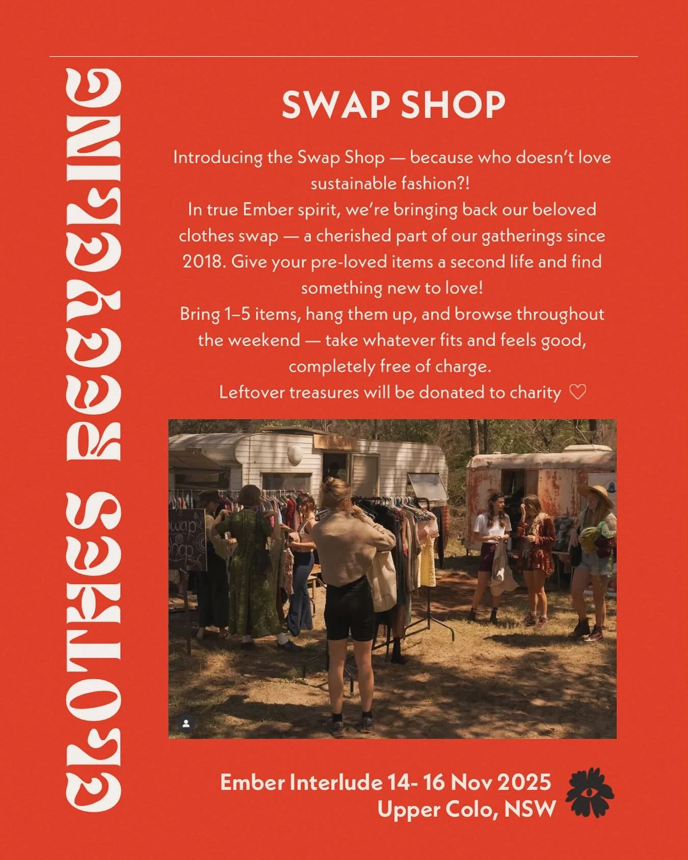Introducing the Swap Shop &mdash; because who doesn&rsquo;t love sustainable fashion?! 

In true Ember spirit, we&rsquo;re bringing back our beloved clothes swap &mdash; a cherished part of our gatherings since 2018. Give your pre-loved items a secon
