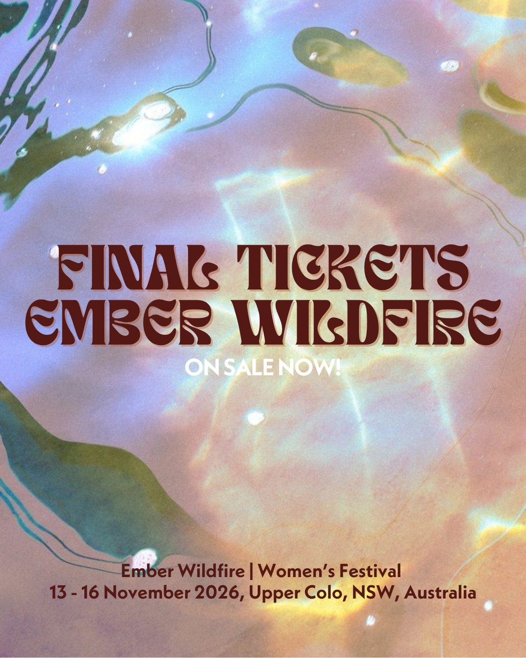 🔥 FINAL RELEASE IS LIVE 🔥

The last round of tickets for Ember Wildfire Festival 2026 has dropped &mdash; and we can already feel the magic building.

🌿 Workshops, performances, music, river dips, kids space, community&hellip; it&rsquo;s all waiti