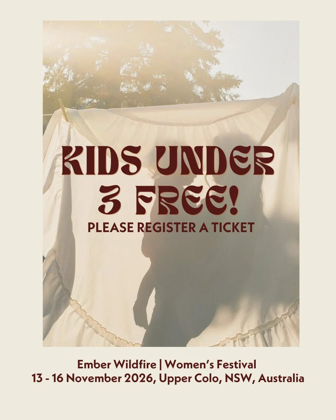 ✨ At Ember, children are always part of the circle.⁠
⁠
👶 Kids under 3 attend free &mdash; please register your little one with a free ticket when booking.⁠
⁠
🌿 We also offer reduced price tickets for kids and teenagers, making it easier for familie