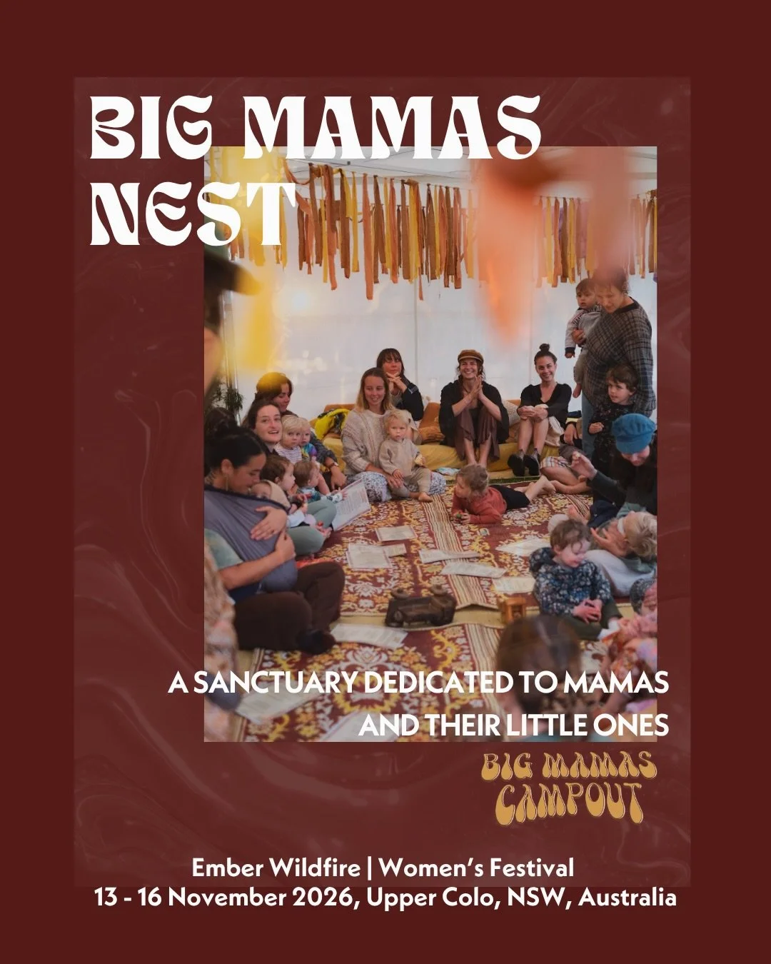 ✨ Introducing Big Mama&rsquo;s Nest ✨

We&rsquo;re so excited to bring back Big Mama&rsquo;s Nest! A calm, nurturing sanctuary created by the beautiful crew behind Big Mama&rsquo;s Campout. A space for mamas, mamas to be, maidens and little ones to f