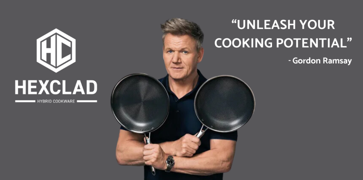 HEXCLAD Logo with image of Gordon Ramsay