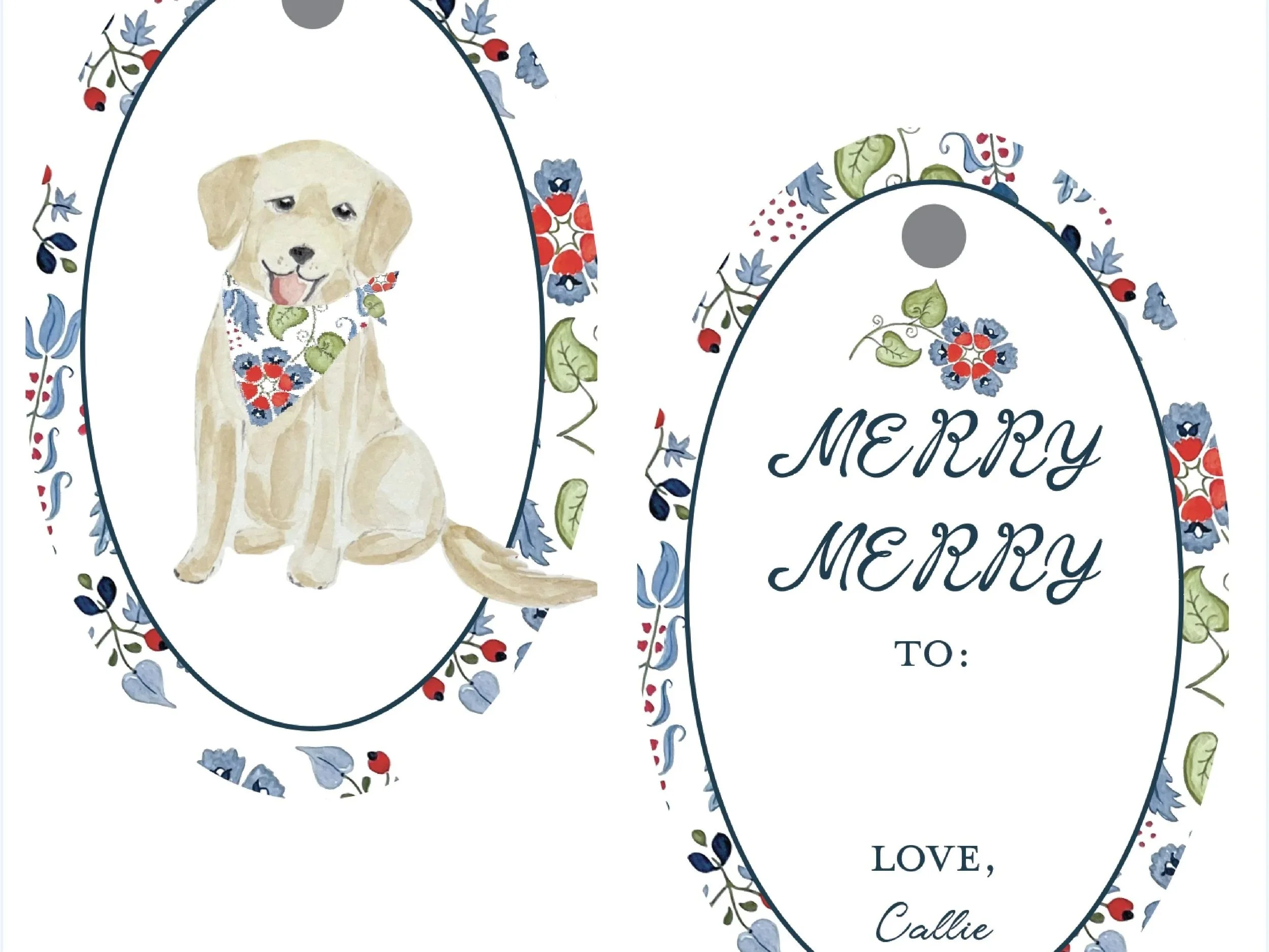Holiday Puppy Gift Tags