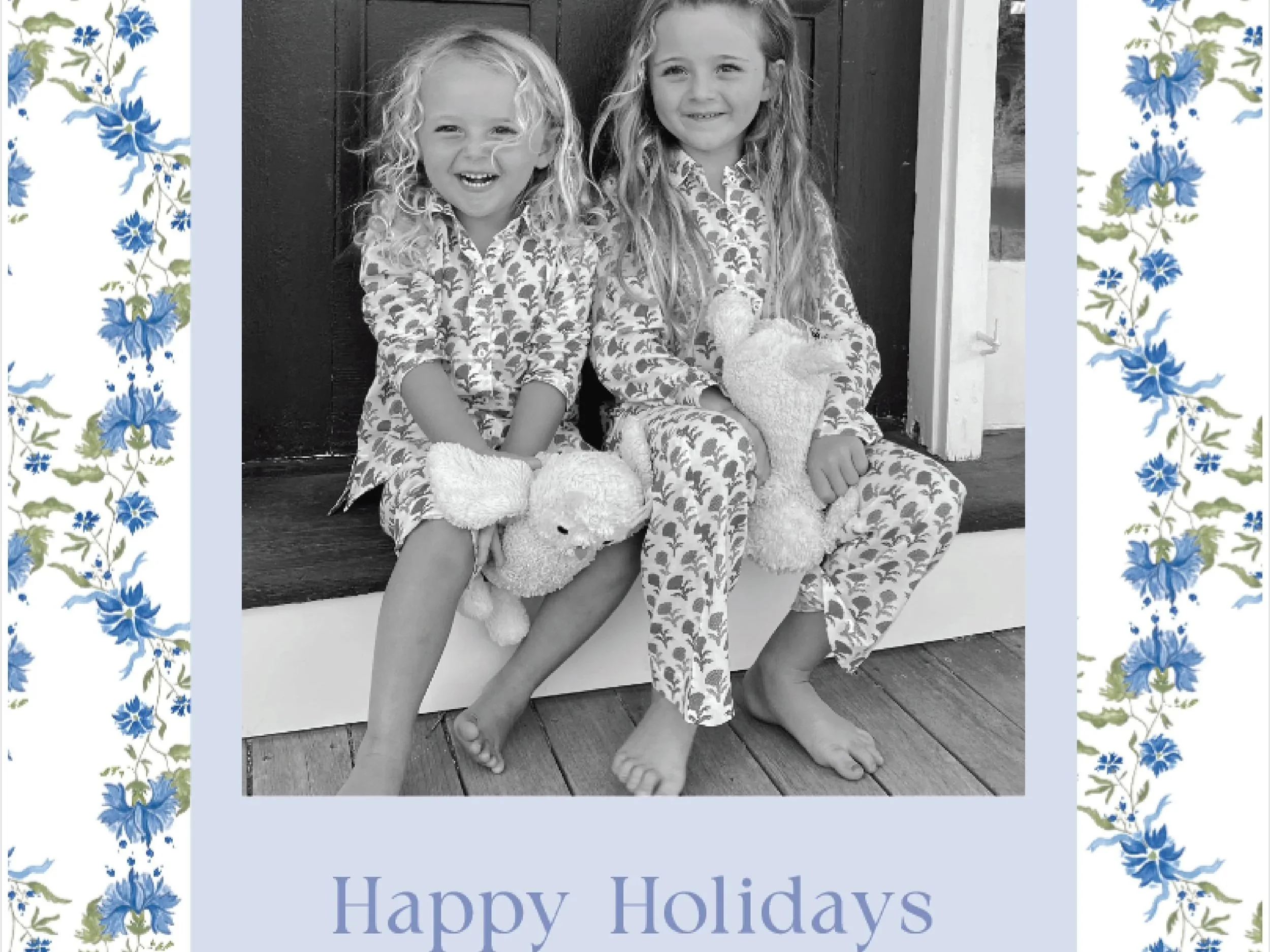 Bonnet Floral Holiday Photo Card