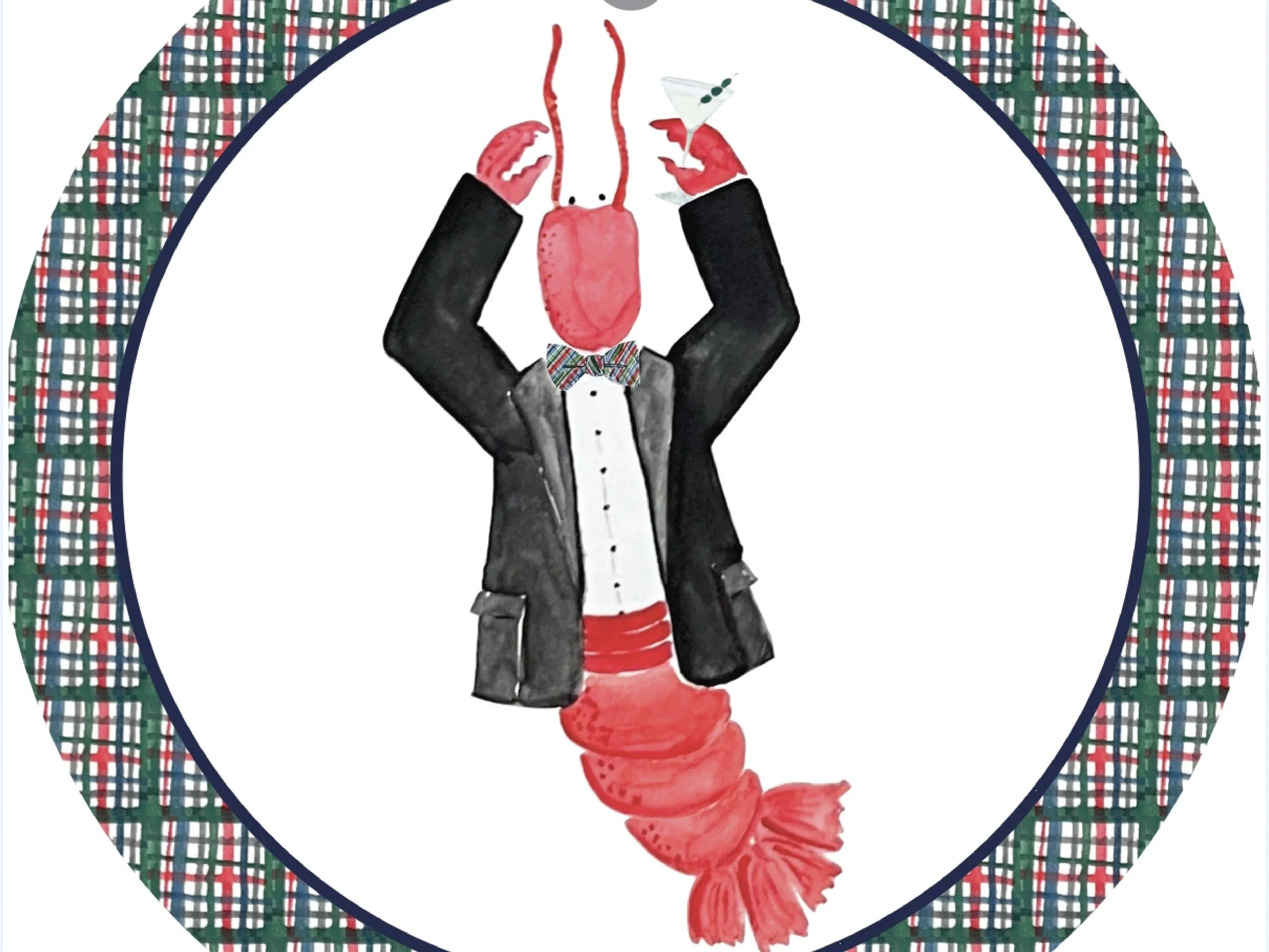 Christmas Party Lobster Gift Tag