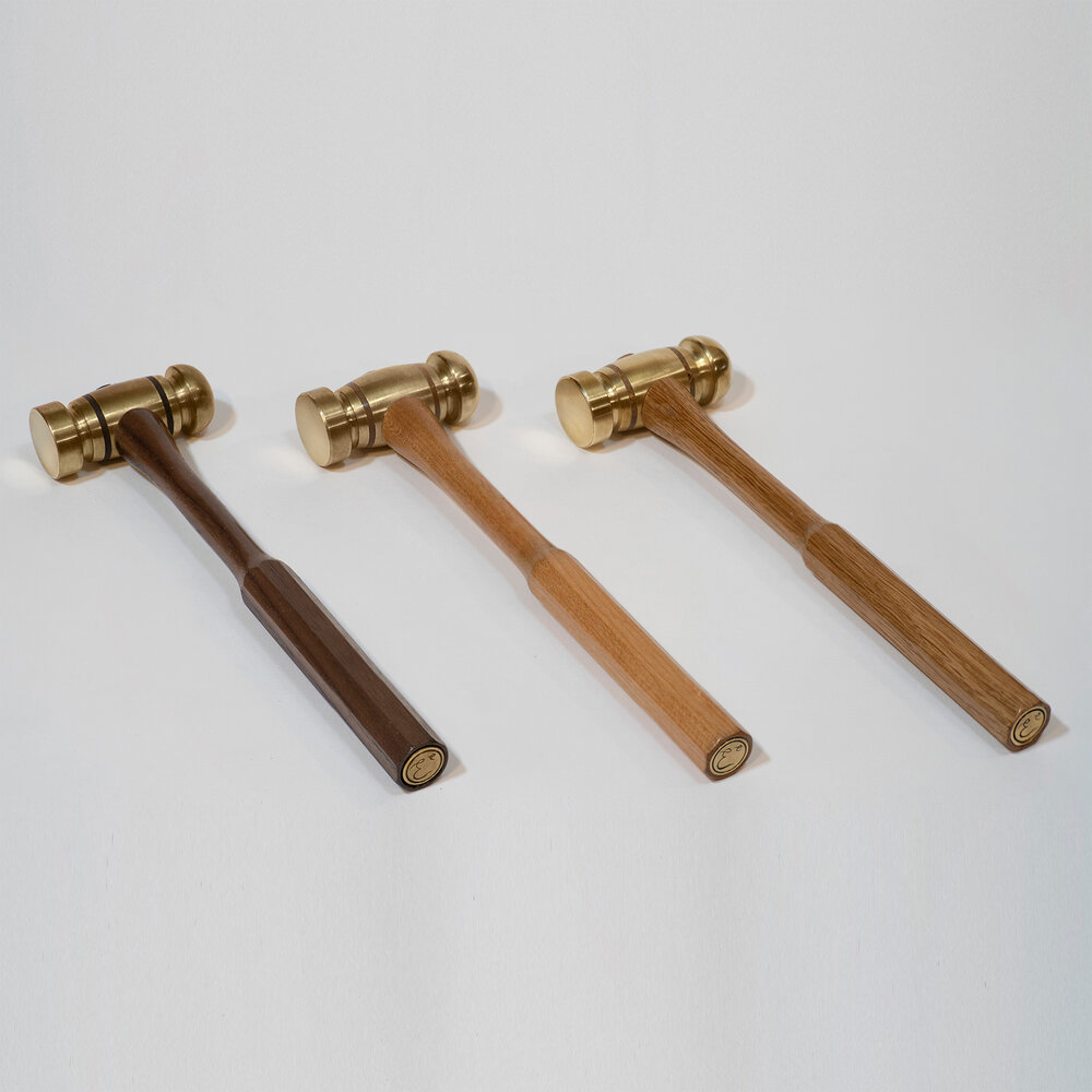 Walnut Type 32 Small Brass Hammer — Ebenisterie Eloise