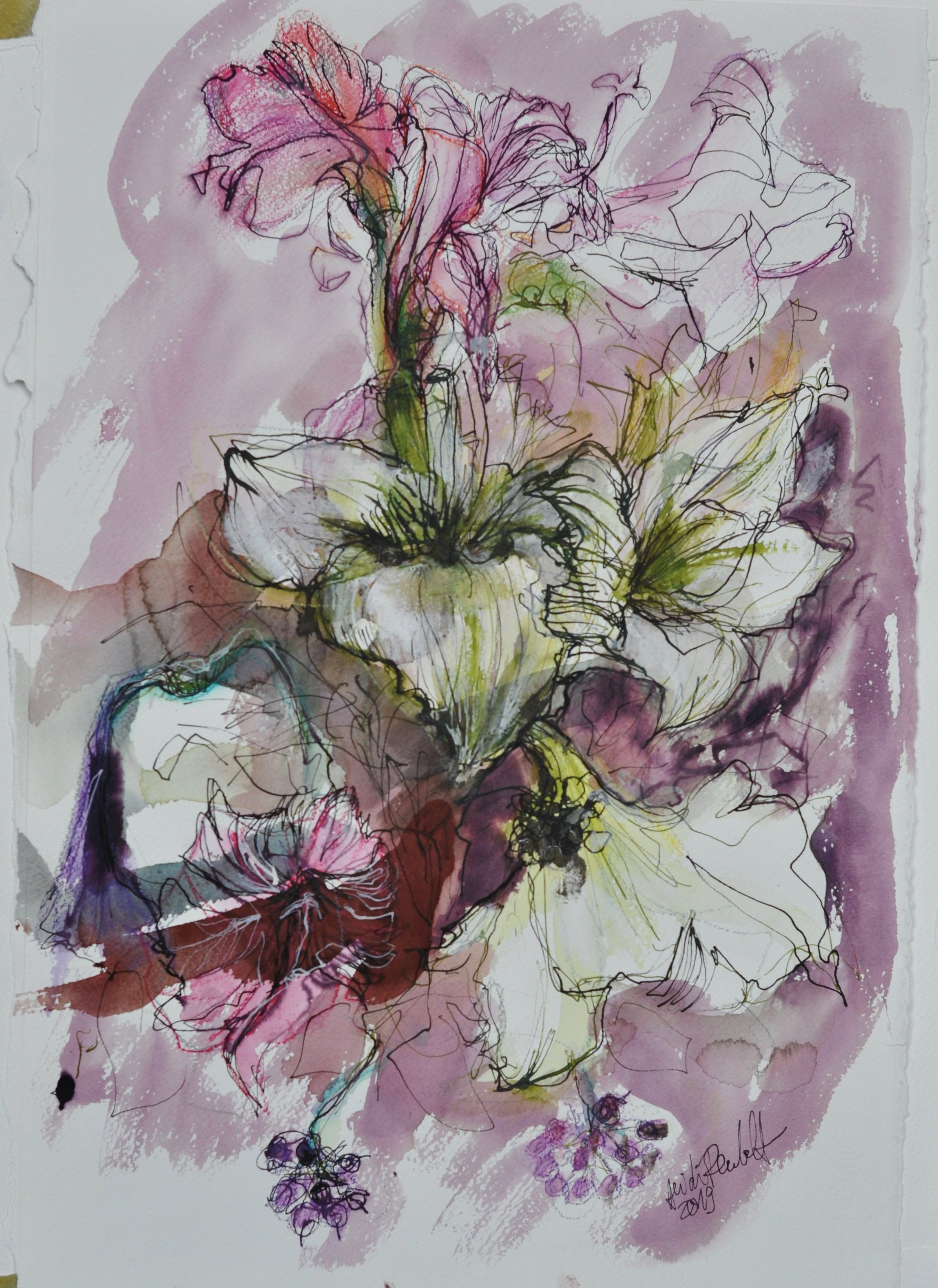 AMARYLLIS, 2019, Aquarell, 55 x 38 cm