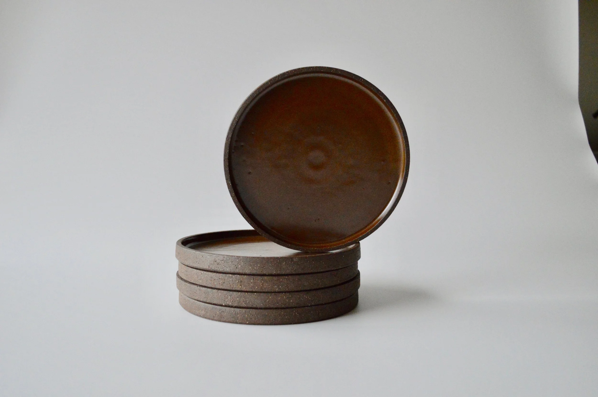 Small plate - dark rough clay