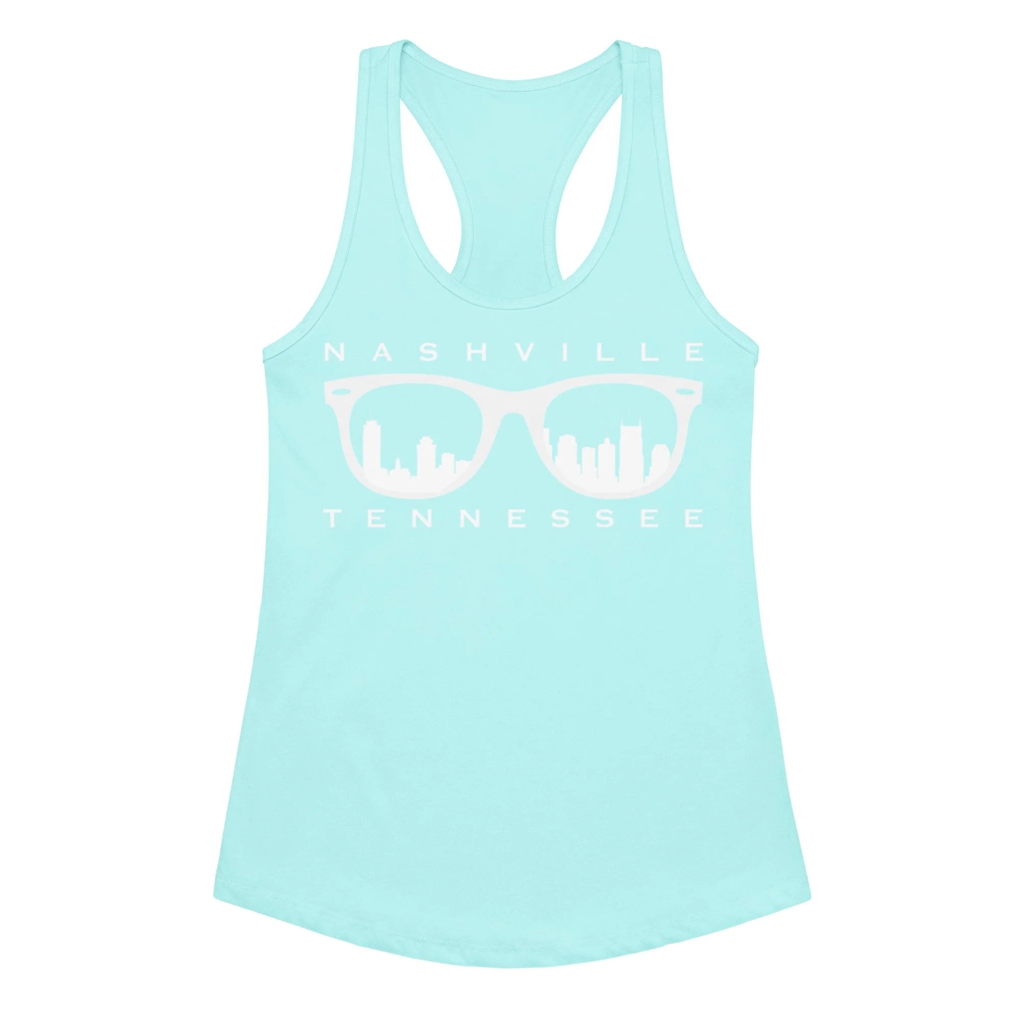 “Shaded City” Women’s fitted racerback tank top