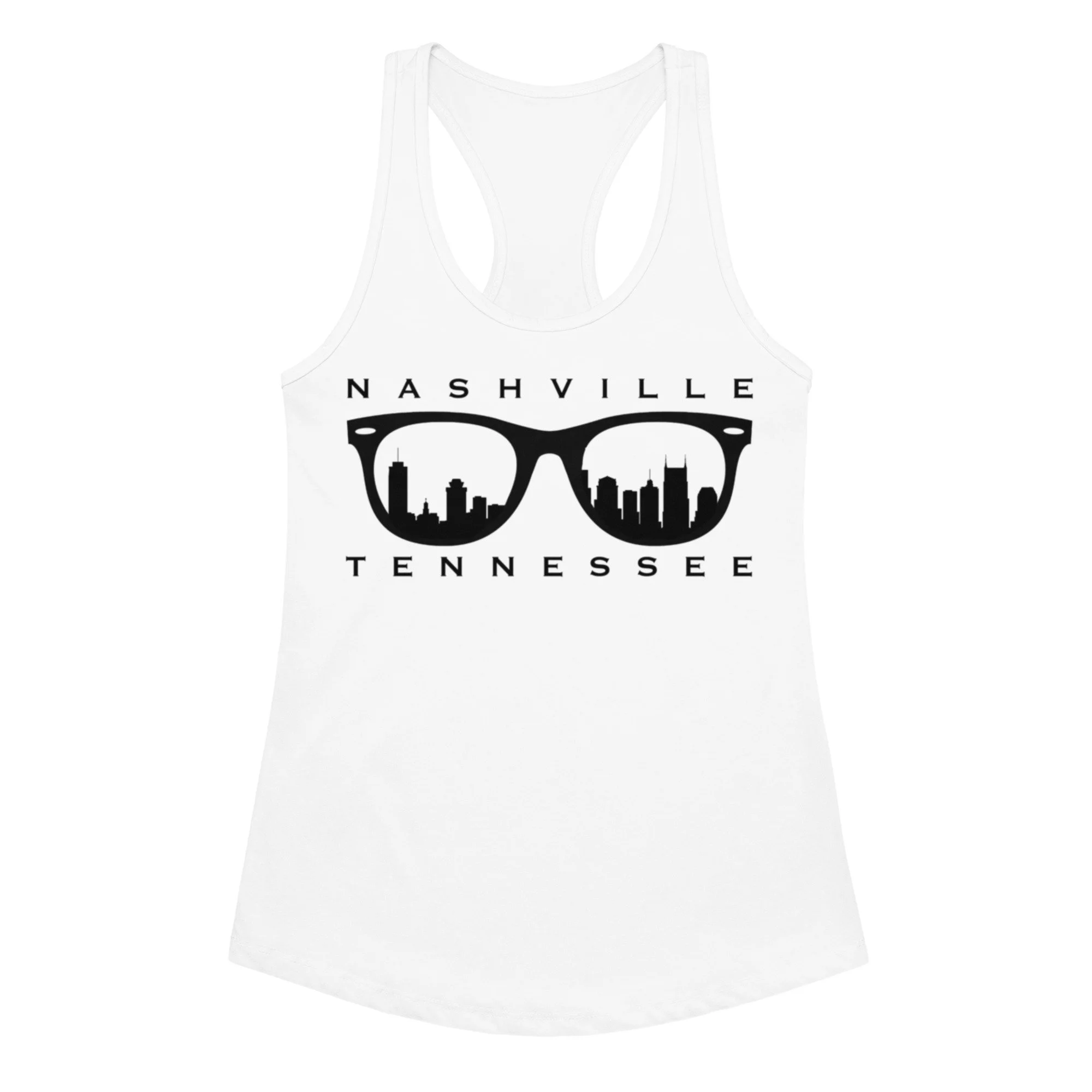 “Shaded City” Women’s fitted racerback tank top