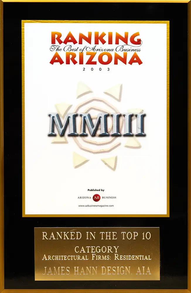 Ranking Arizona - Top 10 Architectural Firms: Residential - 2003