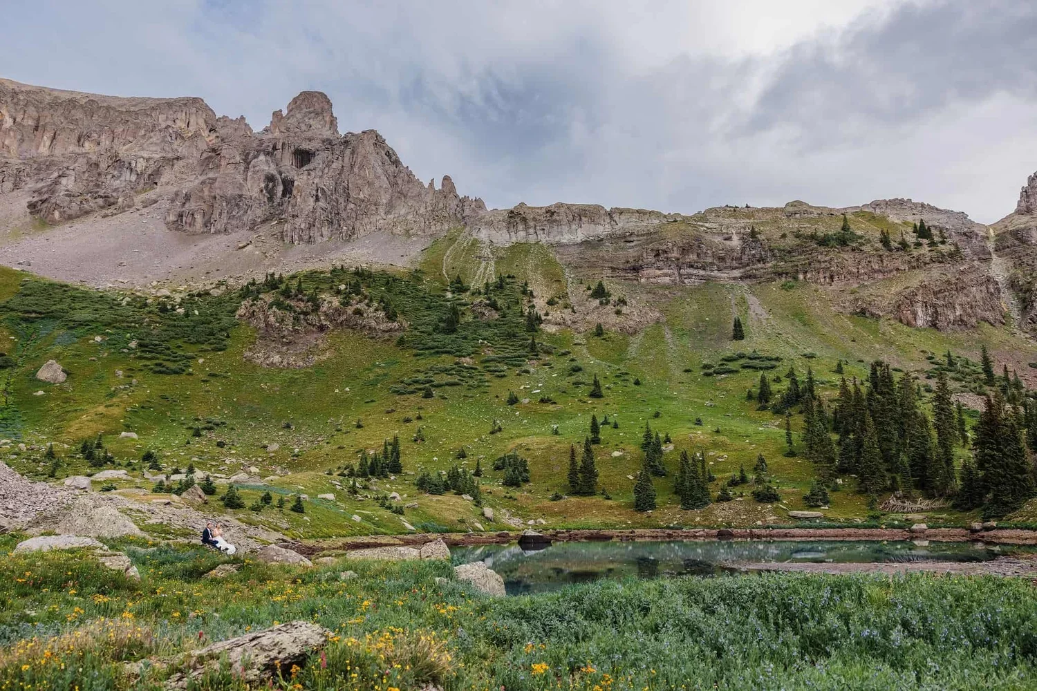 Sunrise mountain elopement in Colorado - wide photo