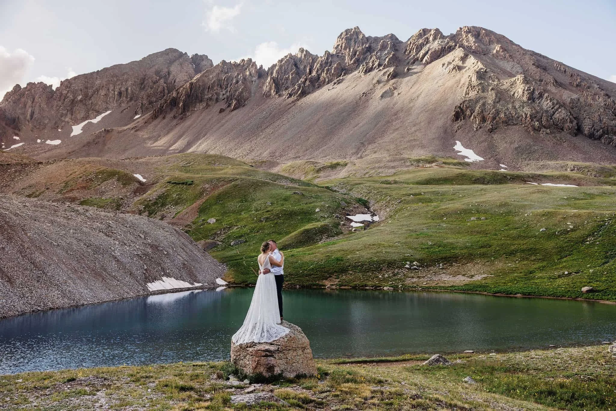 Alpine lake and mountain elopement