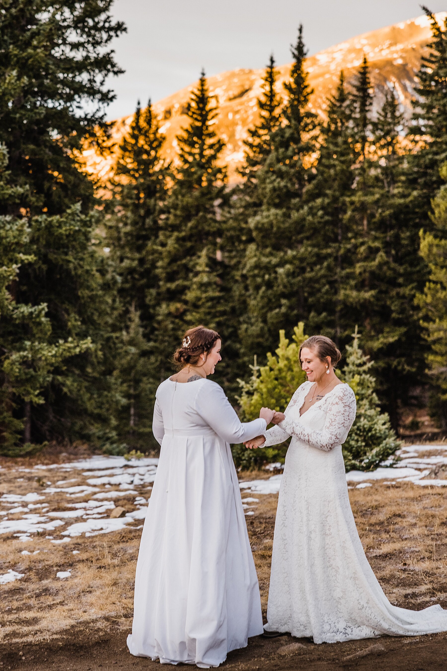 Sunrise Winter Elopement in Colorado | LGBTQ Elopement Photographer | Vow of the Wild