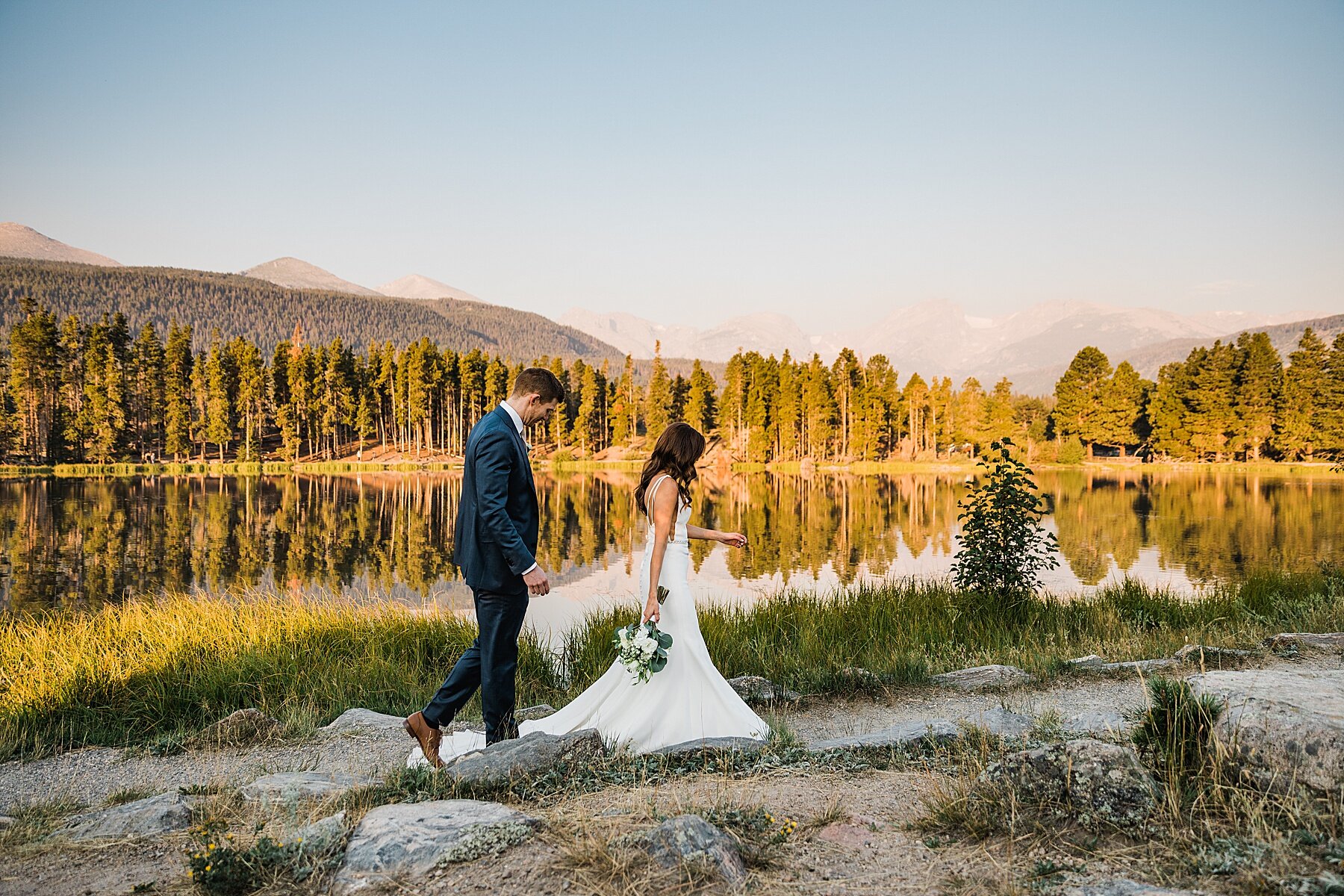 Sunrise Elopement at Sprague Lake in Rocky Mountain National Park | Colorado Elopement Photographer | Vow of the Wild