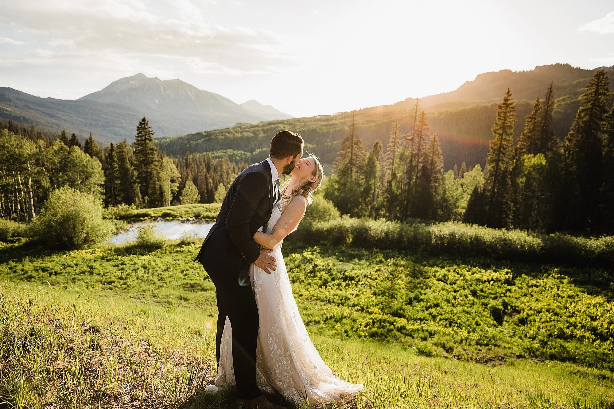 Mountaintop Elopement in Colorado with Wildflowers | Crested Butte Elopement | Vow of the Wild